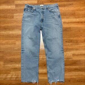 Citizens of Humanity Daphne Crop Jeans High Rise Stovepipe Light Wash SZ 32